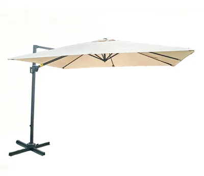 Zdjęcie produktu dla Parasol COSTWAY 300 x 200 cm, parasol z ramieniem aluminiowym i korbą, prostokątny parasol ogrodowy, obracany o 360°, parasol targowy, parasol tarasowy w kolorze beżowym