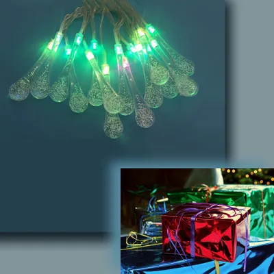 Produktbild von LED Lichterkette TROPFEN 15flammig batteriebetrieben Weihnachtsbeleuchtung : Farbwechselnd