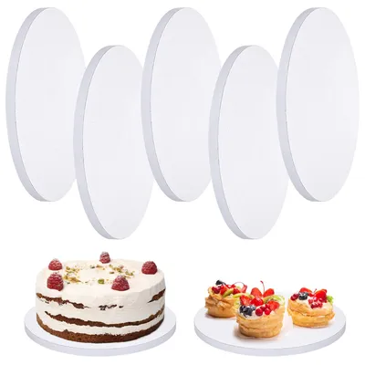 Productafbeelding van Taartbodem, rond - 10 inch diameter, geschikt voor 6-9 inch taarten - 5 stuks