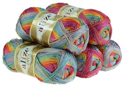 5 x 100g Strickgarn ALIZE DIVA BATIK Farbverlauf Häkelgarn Wolle Stricken Häkeln
