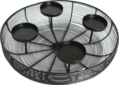 Produktbild von Adventskranz aus Metall Ø 36,5 cm schwarz 613-401201