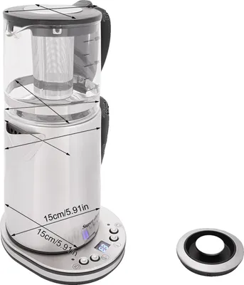 Image de Bouilloire électrique, écran LCD, chauffage rapide, noire, capacité de 3 à 4 litres