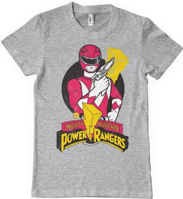 Produktbild von Power Rangers - Red Ranger Pose T-Shirt - Small - HeatherGrey