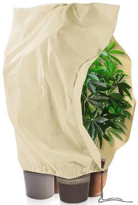 Obrázok produktu pre Uniqoos® Zimná ochrana rastlín – 2 x 2,4 m – priedušná tkanina z polypropylénu, so zipsom a sťahovacou šnúrou, ochrana pred mrazom, poveternostnými vplyvmi a škodcami pre palmy a rastliny v kvetináčoch