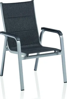 Produktbild von KETTLER Basic Plus Padded Relaxsessel, silber/ anthrazit meliert, Aluminium/Outdoorgewebe