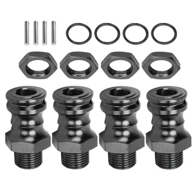 Obrázok produktu pre 4 ks predĺženie kolies z hliníkovej zliatiny, 17 mm šesťhran, dĺžka 23 mm, pre modely áut 1/8 RC, čierne