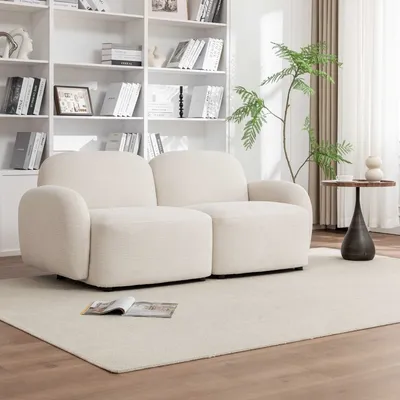 Zdjęcie produktu dla HOMLA Sofa modułowa HELMI 2-osobowa ecru 184x87x73 cm