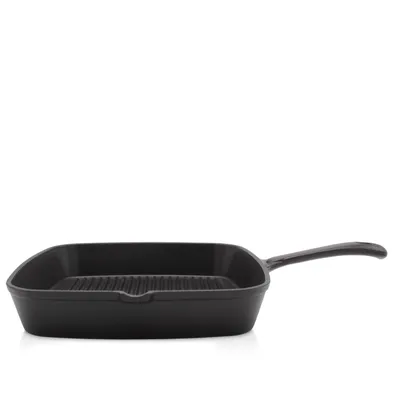 Produktbild von Karl Krüger 81028 Gusseisen-Grillpfanne Toledo mit Ausgießer - 28 x 28 cm - emailliert - schwarz