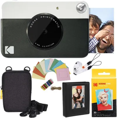 Image de Appareil photo instantané Kodak Printomatic (noir), pack comprenant l'appareil et 20 feuilles de papier Zink