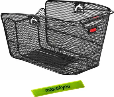 Produktbild von Rixen & Kaul Hinter Gepäckträgerkorb Citymax GTA Schwarz mit GTA Kupplungs Set inkl. maxxi4you Reflexband