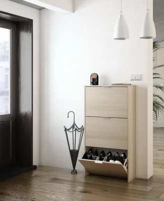 Produktbild von Schuhschrank mit 3 klappbaren Türen aus Eiche