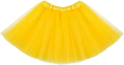 Produktbild von Tütü Tutu Ballettrock Tüllrock Petticoat Ballettkleid Rock Fasching Karneval Kinder 3 Lagen 30cm Gelb