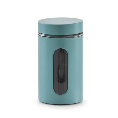 Produktbild von ZELLER 19548 Vorratsglas 900 ml mit Metallmantel EUKALYPTUS, pulverbeschichtet