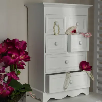 Produktbild von Romantische Mini-Kommode PATRIZIA weiss 55cm Landhaus