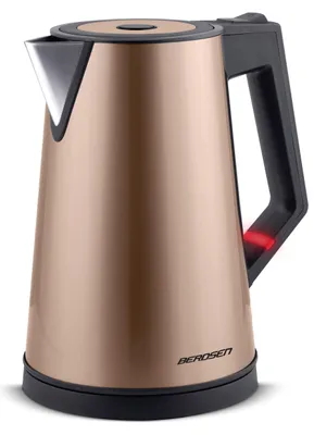 Wasserkocher 1,7 l, 2200 W, doppelwandig, gold, Warmhaltefunktion