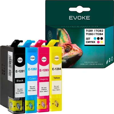 Produktbild von Patronen für Epson T1281 T1282 T1283 T1284 XL  S22 SX125 SX130 SX230 SX235W SX425W SX430 ❇️