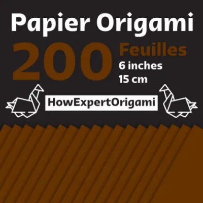 Immagine prodotto di Carta per origami - 200 fogli, 15 x 15 cm, color marrone