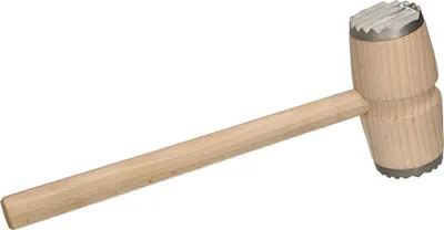 Immagine prodotto di KOTARBAU® Mazza da carne in legno Mazza da carne Mazza da carne a doppia faccia con estremità in metallo