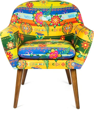 Image de Excelsa Gipsy Soul fauteuil en polyester et bois 70.5x65x83 cm multicolore