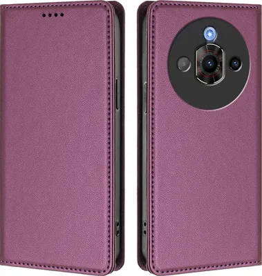 Image de Etui en cuir pour ZTE Nubia Focus Pro 5G, étui magnétique en cuirPolyuréthaneavec support Violet