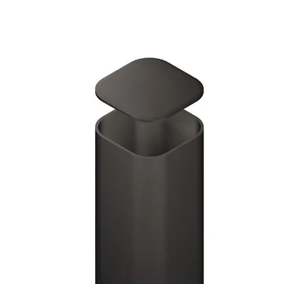 Produktbild von TraumGarten Anthrazit 240 cm Metallpfosten Erdverbau, Zaunbohlenpfosten 7x7 cm, Pfostenkappe, Universell Einsetzbar, Stabiler Zaunpfosten, Witterungsschutz
