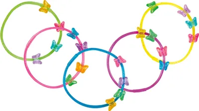 Immagine prodotto di Bracciali a farfalla 5 pezzi colorati - taglia unica