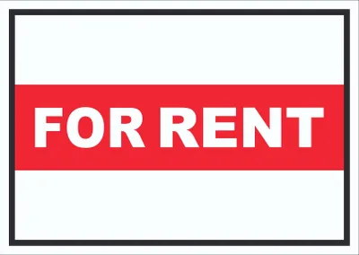 Produktbild von For Rent Schild mit Text Verkaufsschild A2 Rückseite selbstklebend
