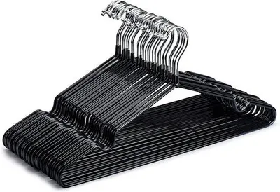 Produktbild von Famanu Kleiderbügel 40 Stück - Gummiüberzogen, Metall, Antirutsch, platzsparend, dünn 0,5 cm dick