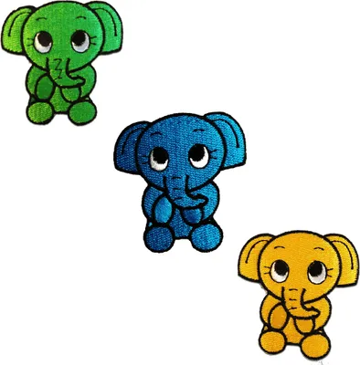Produktbild von Elefant Tier - Aufnäher, Bügelbild, Aufbügler, Applikationen, Patches, Flicken, Zum Aufbügeln, Größe: 5.9 x 6.3 cm