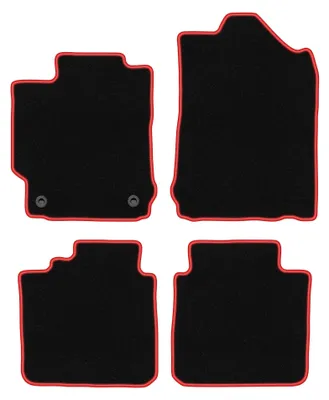 Zdjęcie produktu dla Dywaniki samochodowe welurowe CARLUX-RED do: Toyota Camry VIII XV50 (2011-2018, sedan) czarne z czerwonym obszyciem, z mocowaniami
