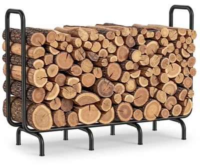 Productafbeelding van Brandhoutrek - Metaal - 138 x 40 x 100 cm - Zwart