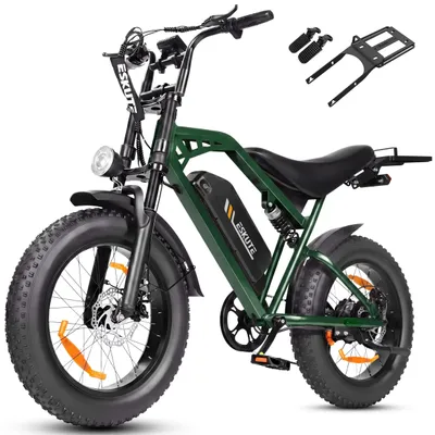 Image de V202 : Vélo électrique pliable - Moteur 250W 48V - Pneus "fatbike" de 50 cm - Batterie lithium-ion 20,8Ah - Autonomie jusqu'à 60 km - couleur : vert