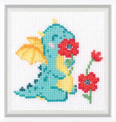 Produktbild von RTO Kreuzstich Stickpackung "Blume für dich", Zählmuster, 9x8,5cm