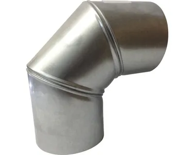 Produktbild von BERTRAMS 030710, Eckstück Schornsteinrohr, Silber, Stahl, 400 °C, 90°, 12 cm