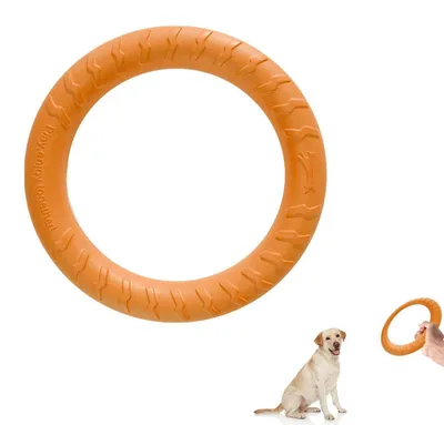 Produktbild von Hunde Fitness Ring Frisbee Beissring Hundespielzeug Flugscheibe 18cm Orange
