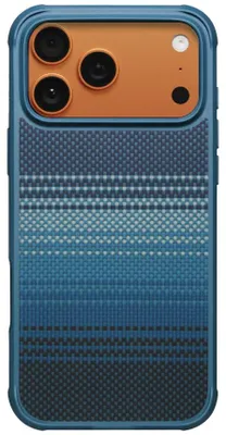 Produktbild von Pitaka Aramid ProGuard Moonrise Hülle kompatibel mit iPhone 17 Pro, Blau