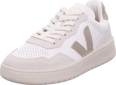 Produktbild von Veja V-90 Low-Top Sneaker in der Farbkombination Weiß und Taupe, Größe 39