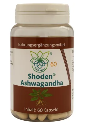Produktbild von Vitaragna Shoden® Ashwagandha mit Withanolide – 60 vegane Kapseln, hochkonzentrierter Ashwagandha-Extrakt mit moderner Extraktion, HPMC-Kapseln