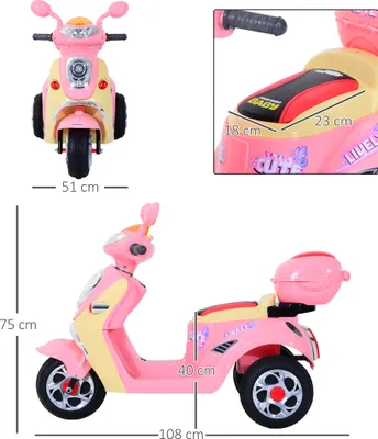 Produktbild von Homcom Kindermotorrad Kinderelektroauto Elektromotorrad Kinderfahrzeug mit Musik