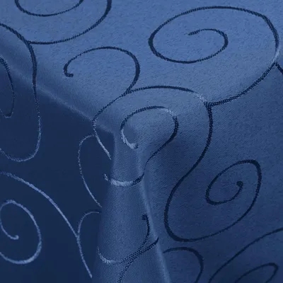 Produktbild von DecoHomeTextil Kringel Circle Tafeldecke Ornamente Damast Tischdecke Dunkelblau Eckig 160 x 300 cm