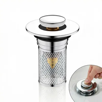 Produktbild von 2-in-1 Waschbeckenstöpsel mit Sieb, für 33–40 mm, 1 Stück