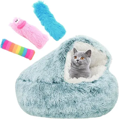 Produktbild von Katzenbett, Plüsch, Katzentunnel, Spielbereich, 3 Katzenspielzeuge, für Katzen