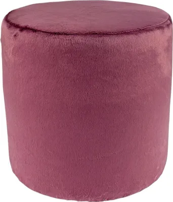 Produktbild von Velvet-Hocker MINKY 40x40 cm rund – weiches, stilvolles Sitzkissen aus Samtstoff – Altrosa