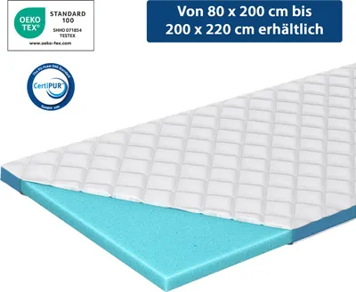 Produktbild von Genius Eazzzy Topper Trend Cloud 140x200, 6cm hoch,  , Orthopädischer Matratzentopper Memory Gelschaum für Matratze & Boxspringbett