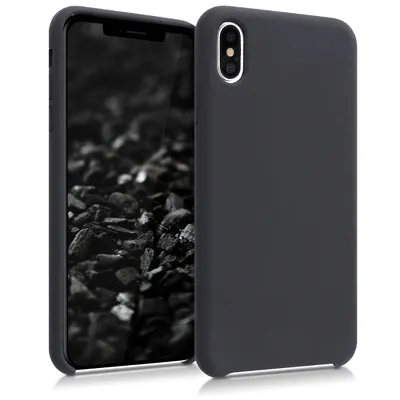Produktbild von kwmobile Hülle kompatibel mit Apple iPhone XS Max Hülle - Silikon Handy Case - Handyhülle weiche Oberfläche - kabelloses Laden - Schwarz matt