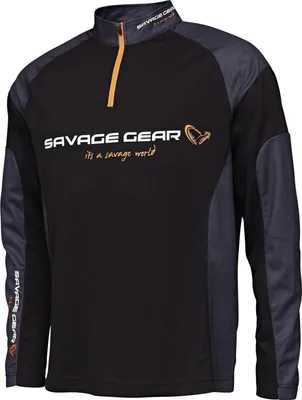 Produktbild von Savage Gear Tournament Gear Shirt 1/2 Zip Black Ink - Angelshirt, Größe:XL
