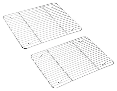 Produktbild von Kühlgitter Backgitter Grillrost - 2er-Set - 29,7 x 22,8 x 1,5 cm - Edelstahl - Spülmaschinenfest