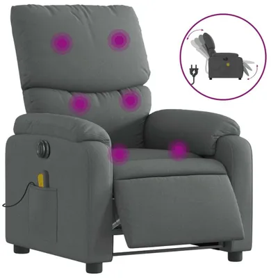 Produktbild von vidaXL Massagesessel Elektrisch Dunkelgrau Stoff