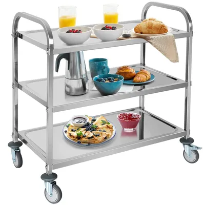Servierwagen 3 Etagen Edelstahl 95x50x95 cm 240 kg