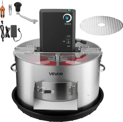Produktbild von VEVOR Erntemaschine, 2-in-1, manuell und elektrisch, 370 mm Knospenschneider mit Edelstahlklingen, Nass- & Trocken-Hydrokultur-Schneidemaschine mit Tablett, für Pflanzenknospen & Blumen